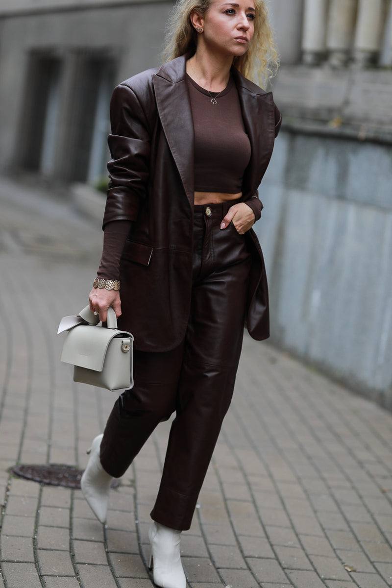 Marynarka oversize Abigail / dark brown