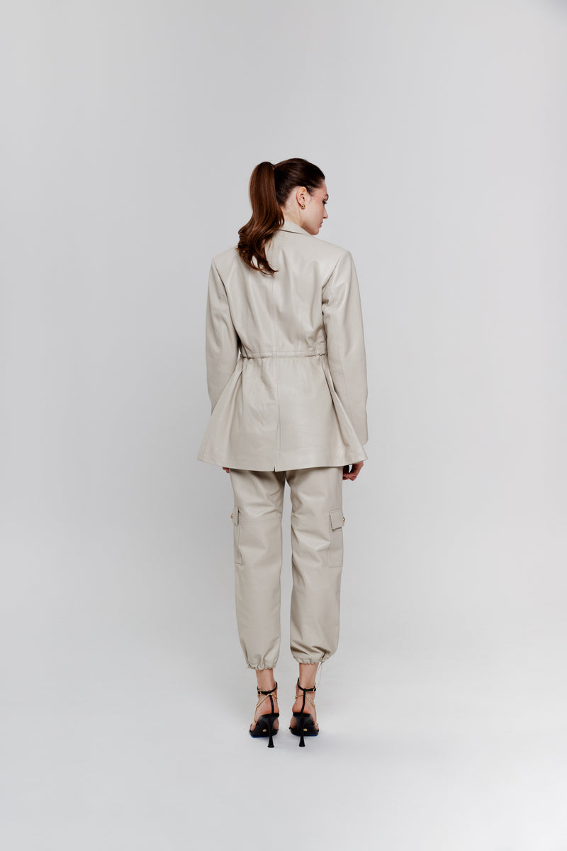 Marynarka ze skóry Tamar / off-white