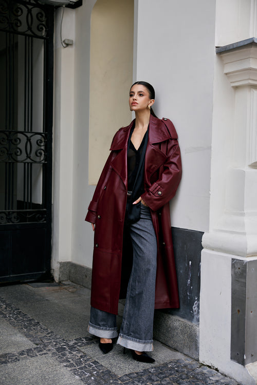 Płaszcz oversize Raphael / cherry
