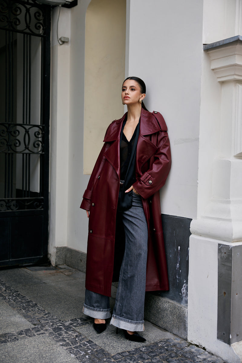 Płaszcz oversize Raphael / cherry