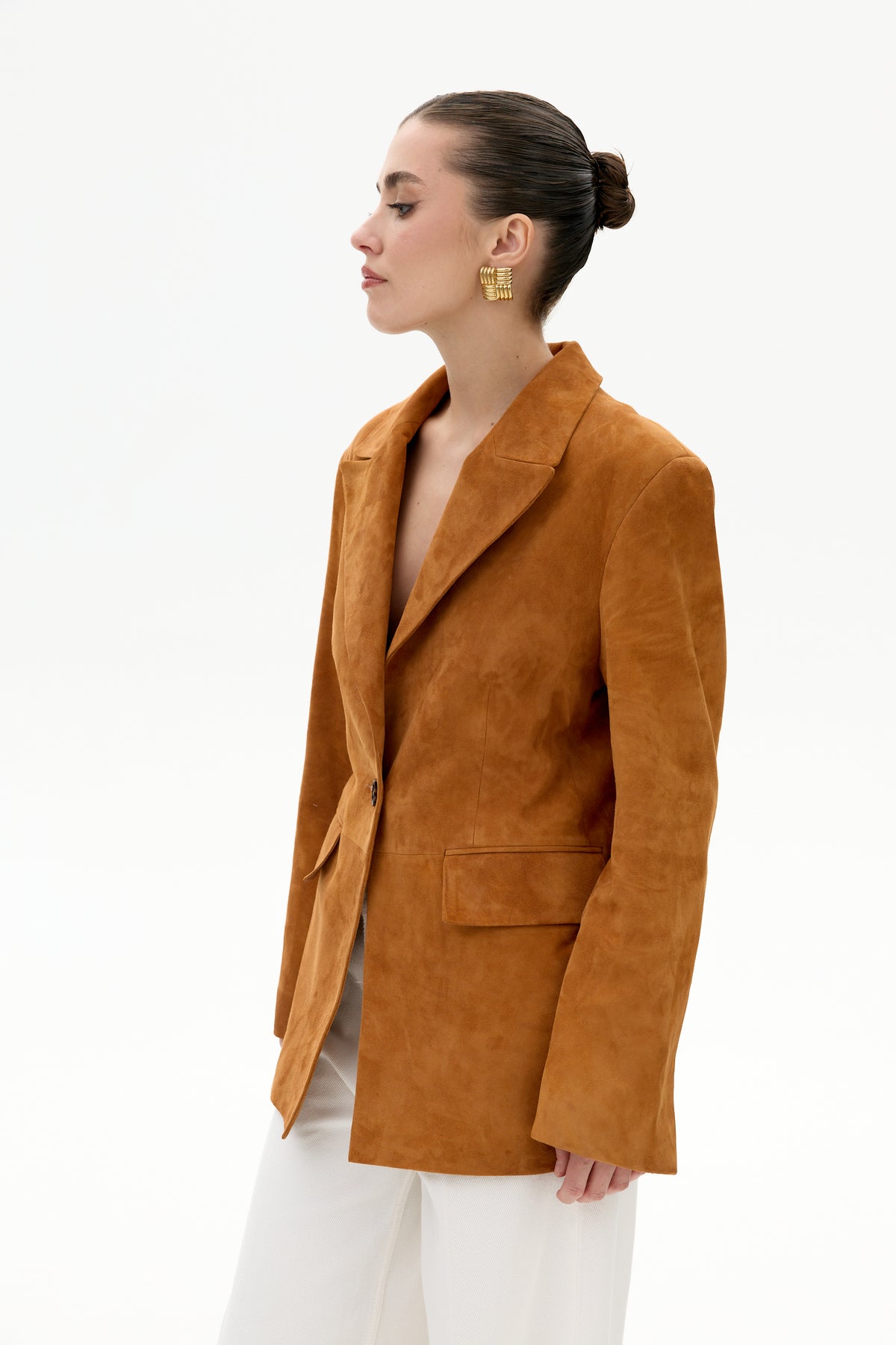 Marynarka Hagar / rudy zamsz