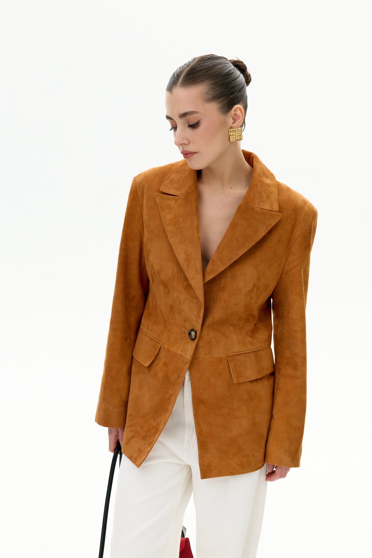 Marynarka Hagar / rudy zamsz