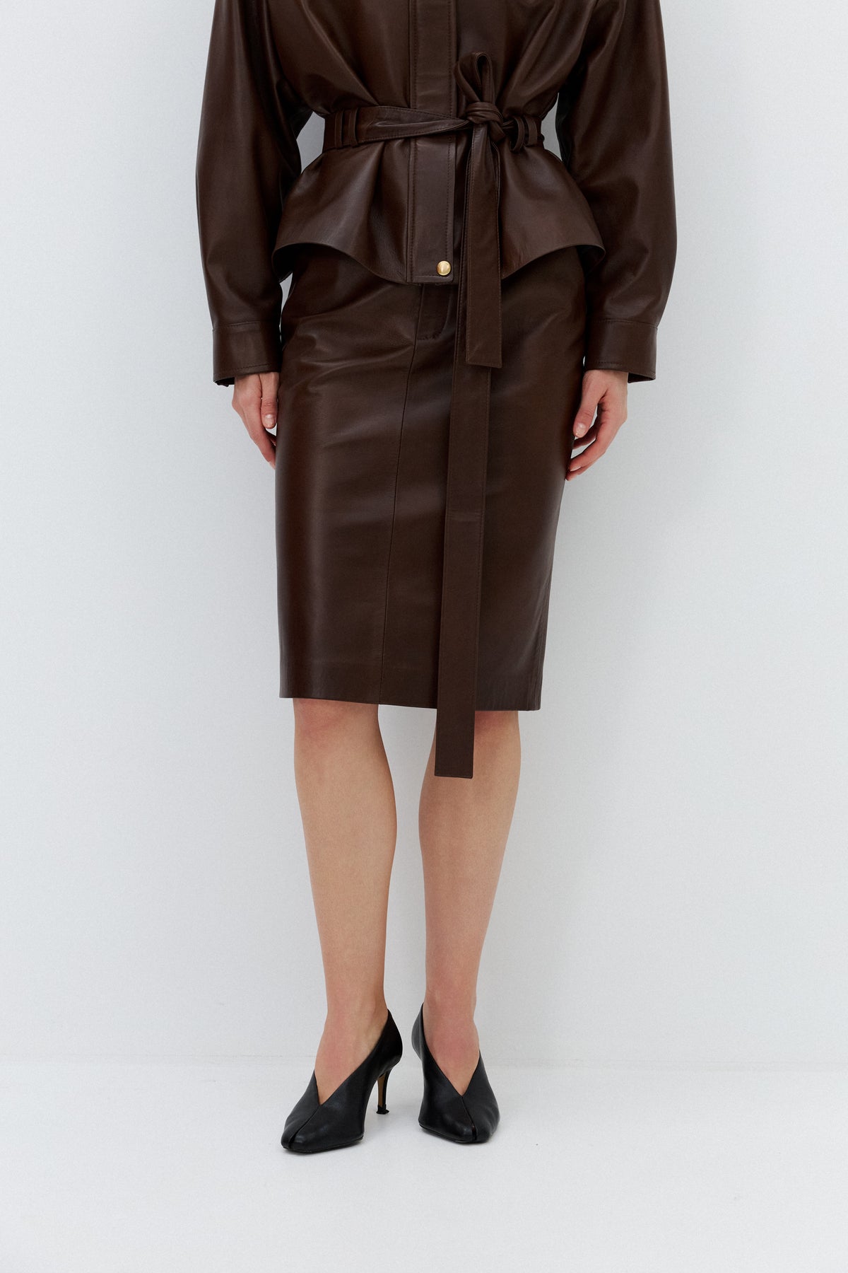 Spódnica midi / brąz