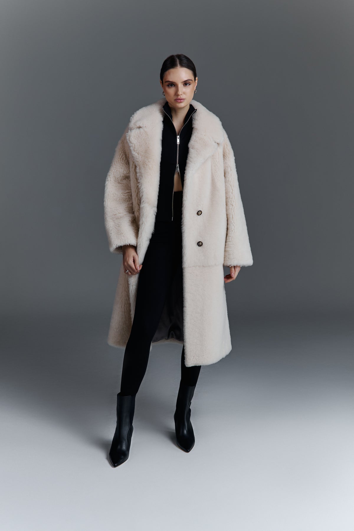 Kożuch dwurzędowy Peter / cream