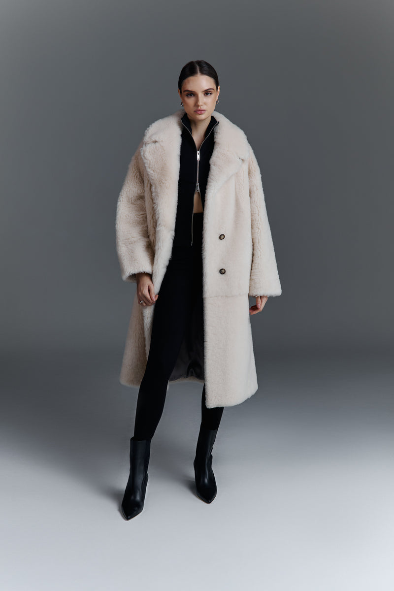 Kożuch dwurzędowy Peter / cream