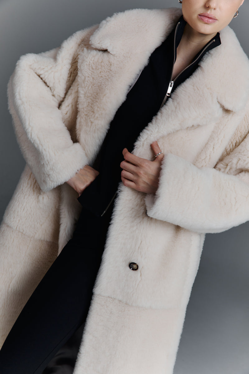 Kożuch dwurzędowy Peter / cream