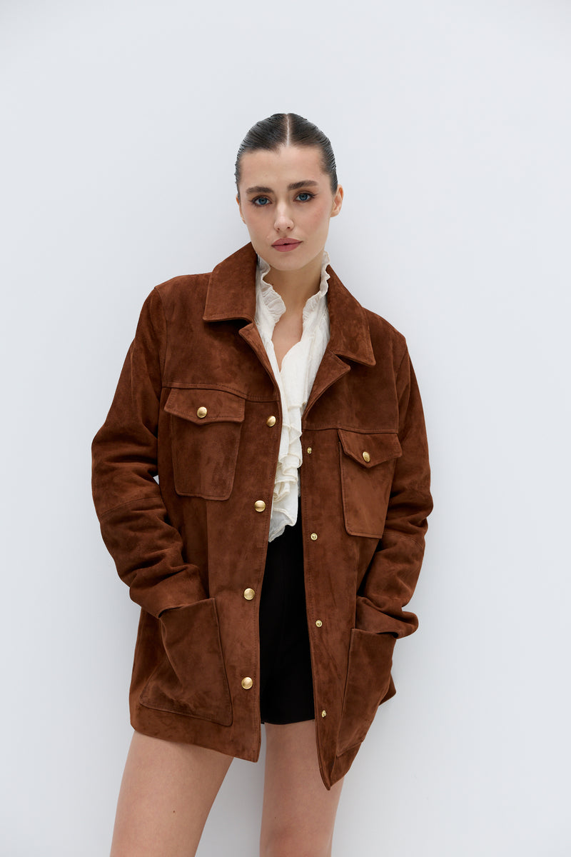 Kurtka Adah / zamsz brąz