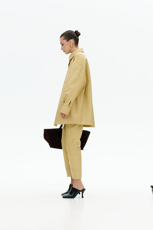 Spodnie z wysokim stanem / butter yellow