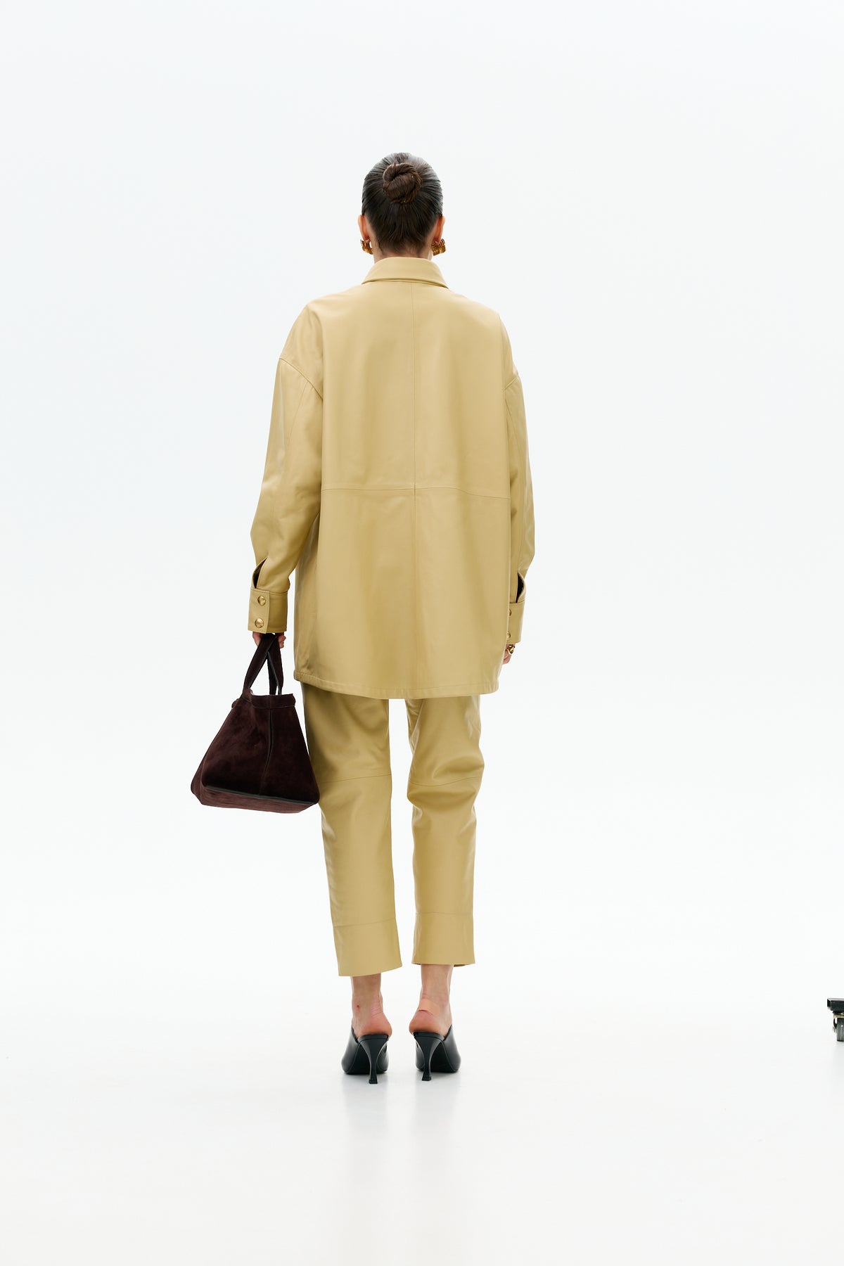 Spodnie z wysokim stanem / butter yellow