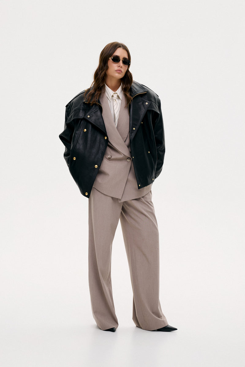 Kurtka oversize Delila / czarny półmat