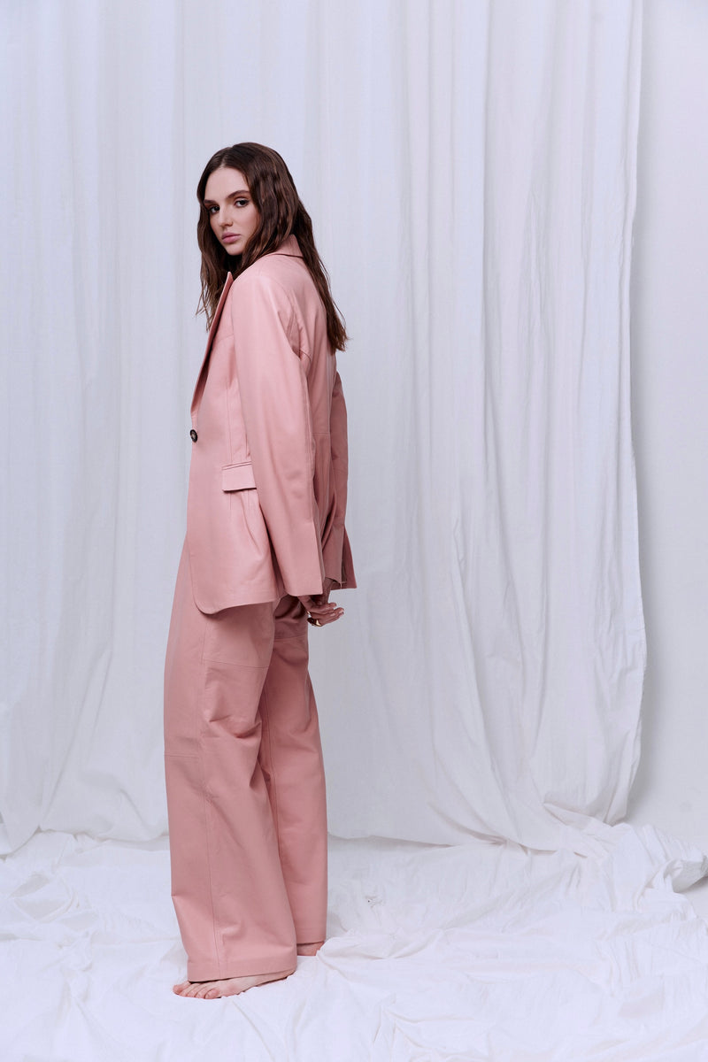 Spodnie z zakładkami / róż