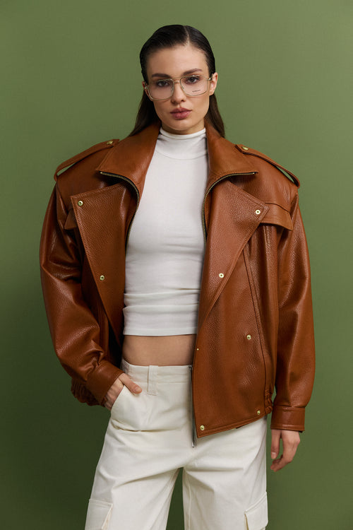 Kurtka Delila  / karmel texture