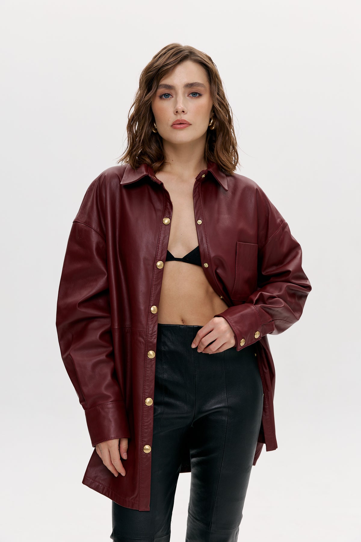 Koszula wierzchnia oversize / cherry