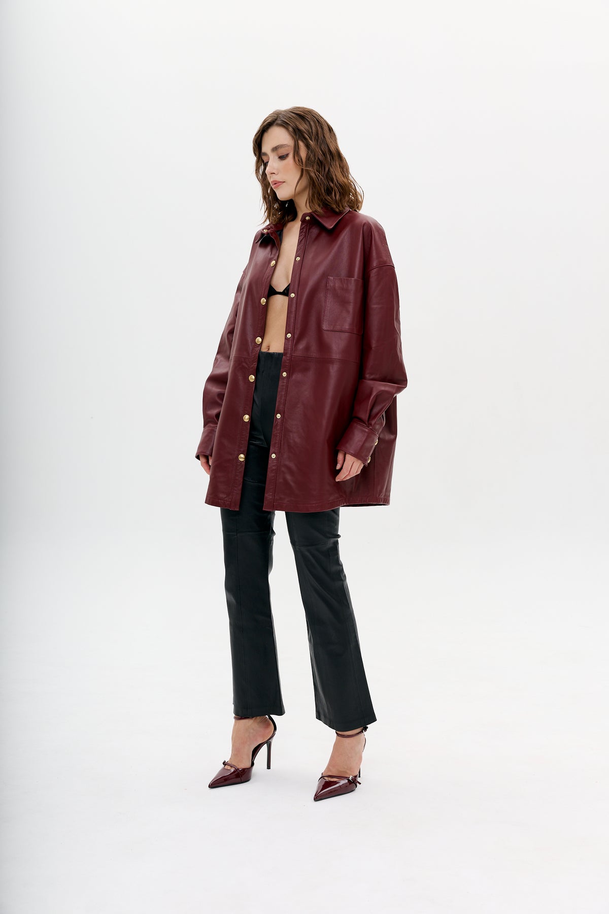 Koszula wierzchnia oversize / cherry