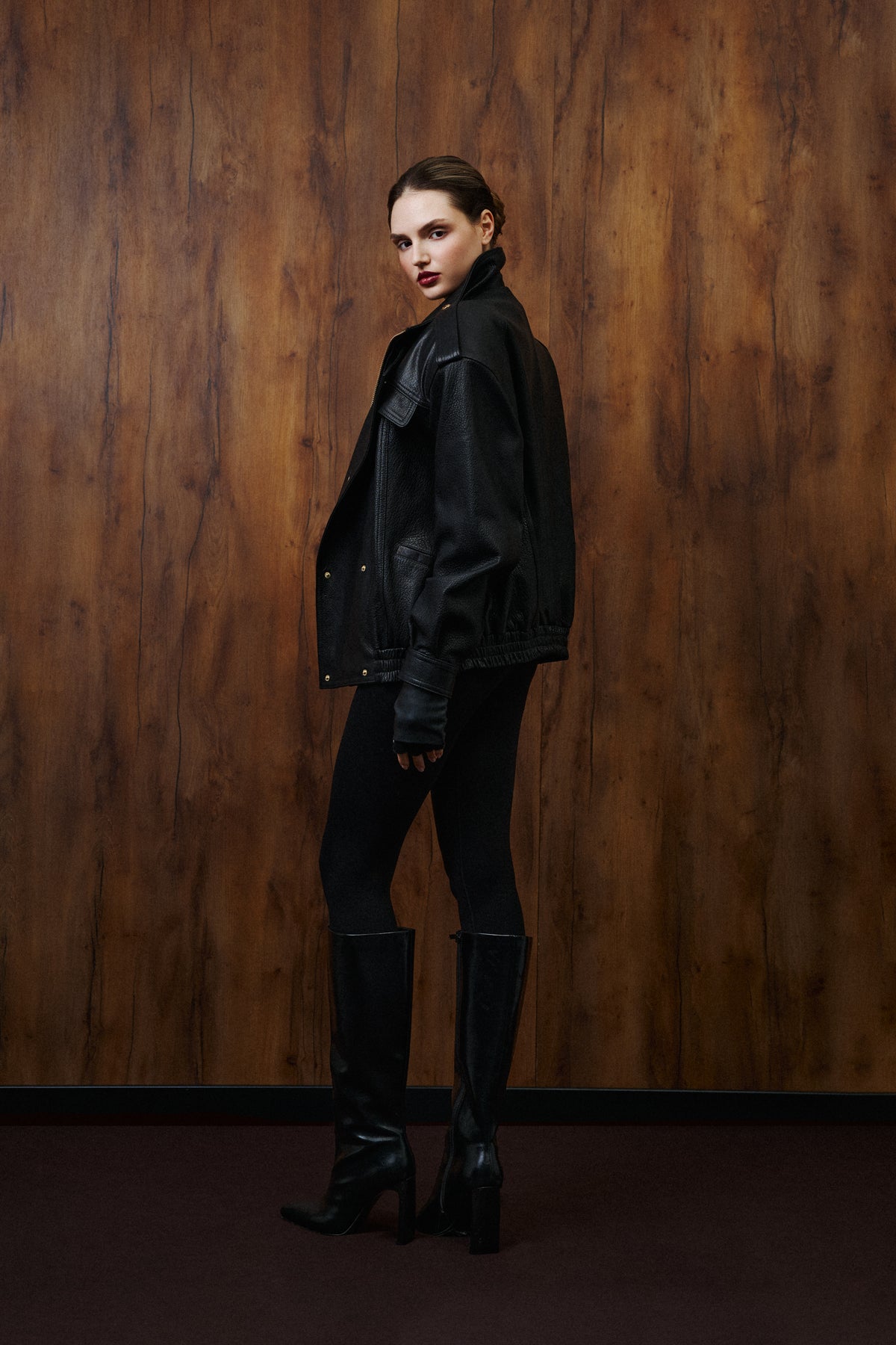 Kurtka oversize Delila / czarny texture