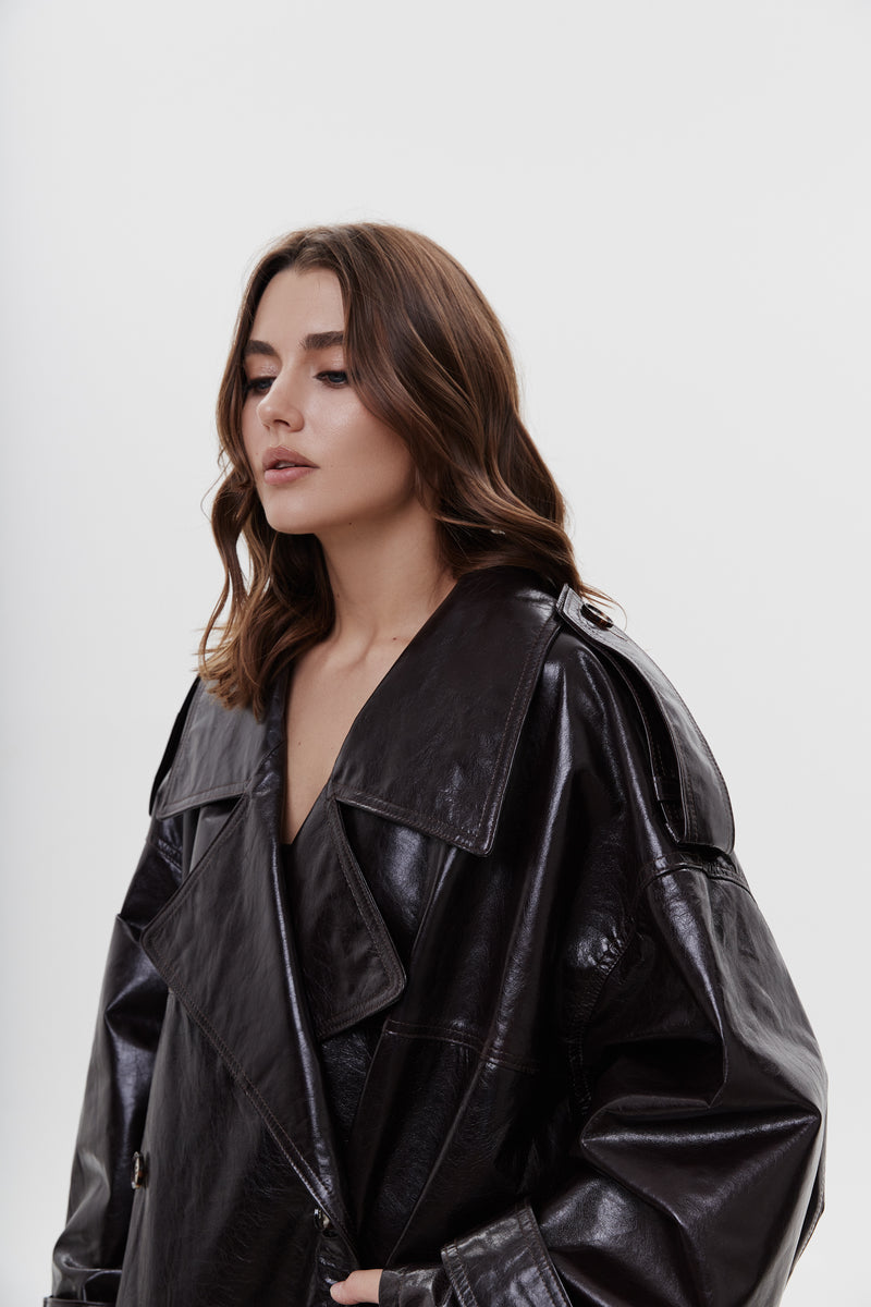 Płaszcz oversize Raphael / czekolada