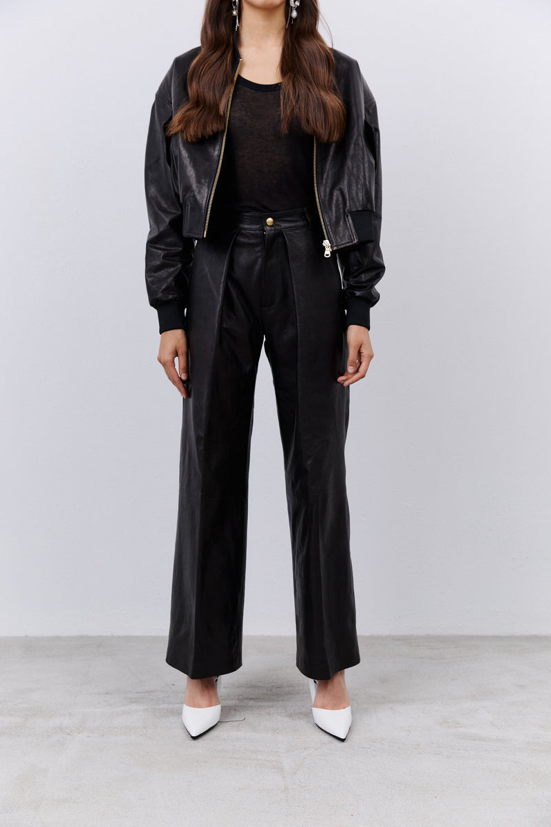 Spodnie z zakładkami / czarne II