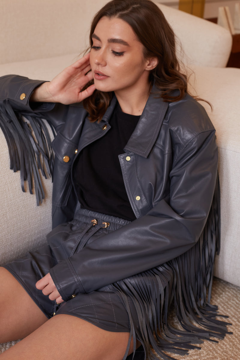 Bomberka z frędzlami Rita / grafit