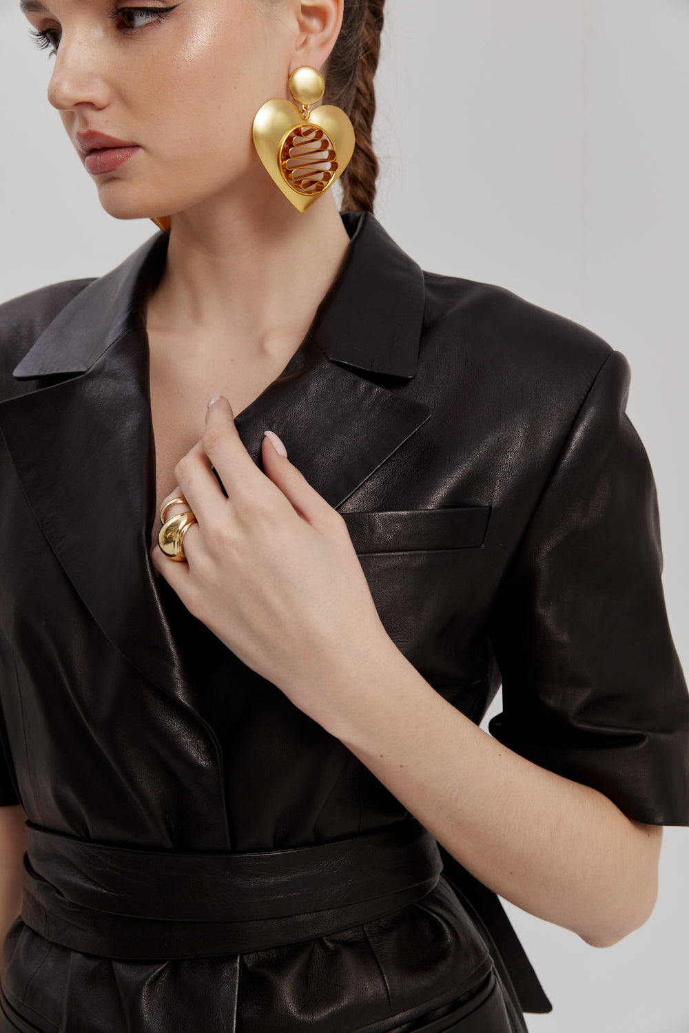 Sukienka ze skóry Rachel / czarna