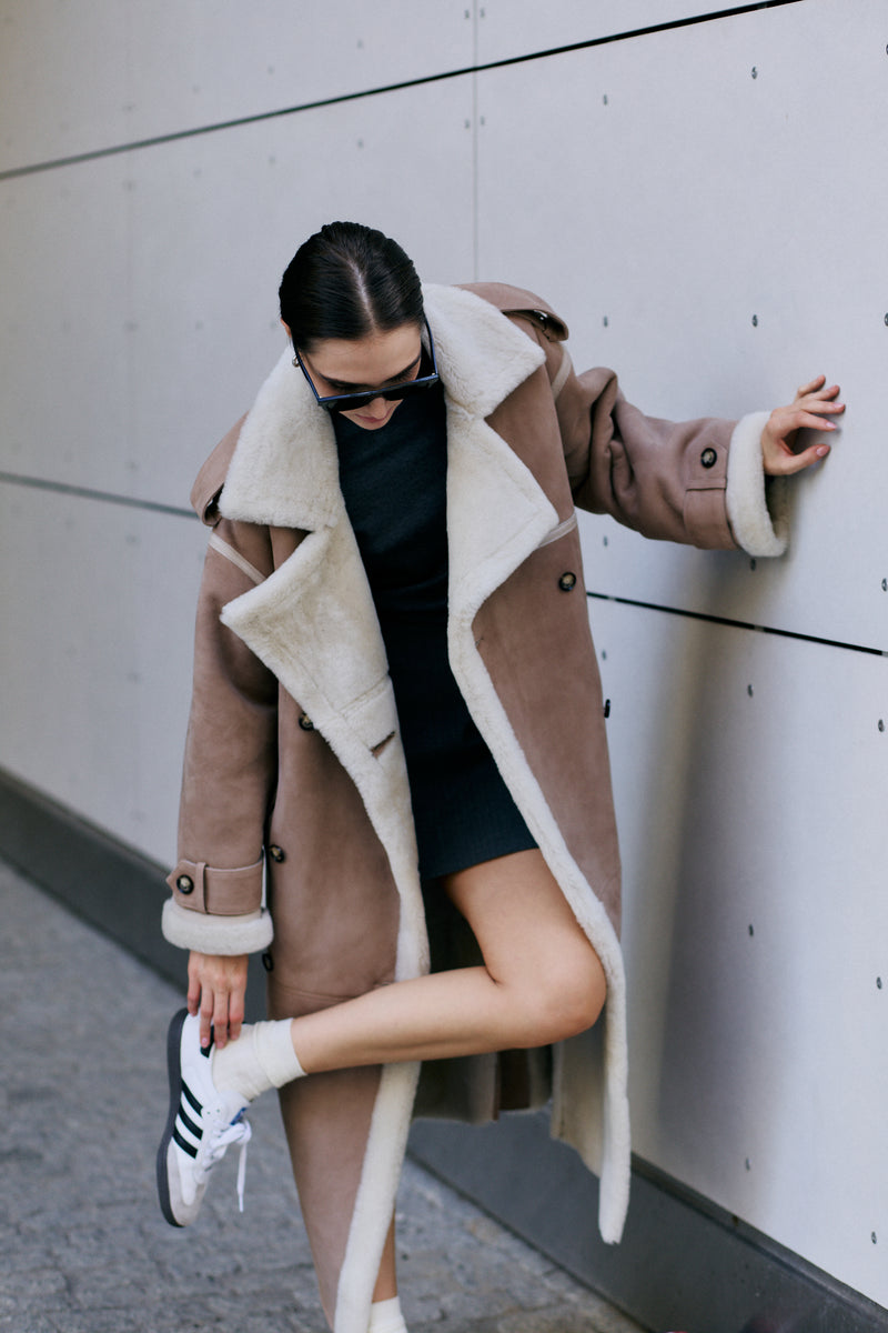 Kożuch oversize Noah / beż