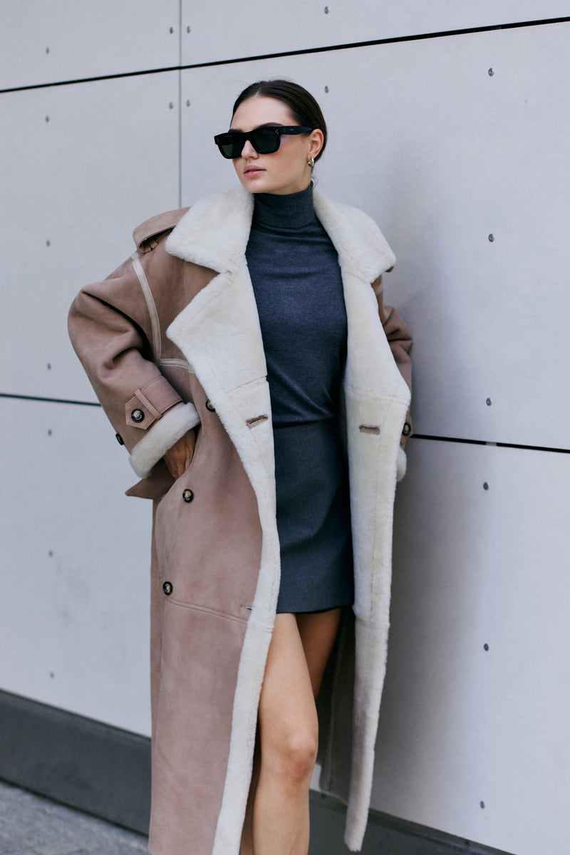 Kożuch oversize Noah / beż