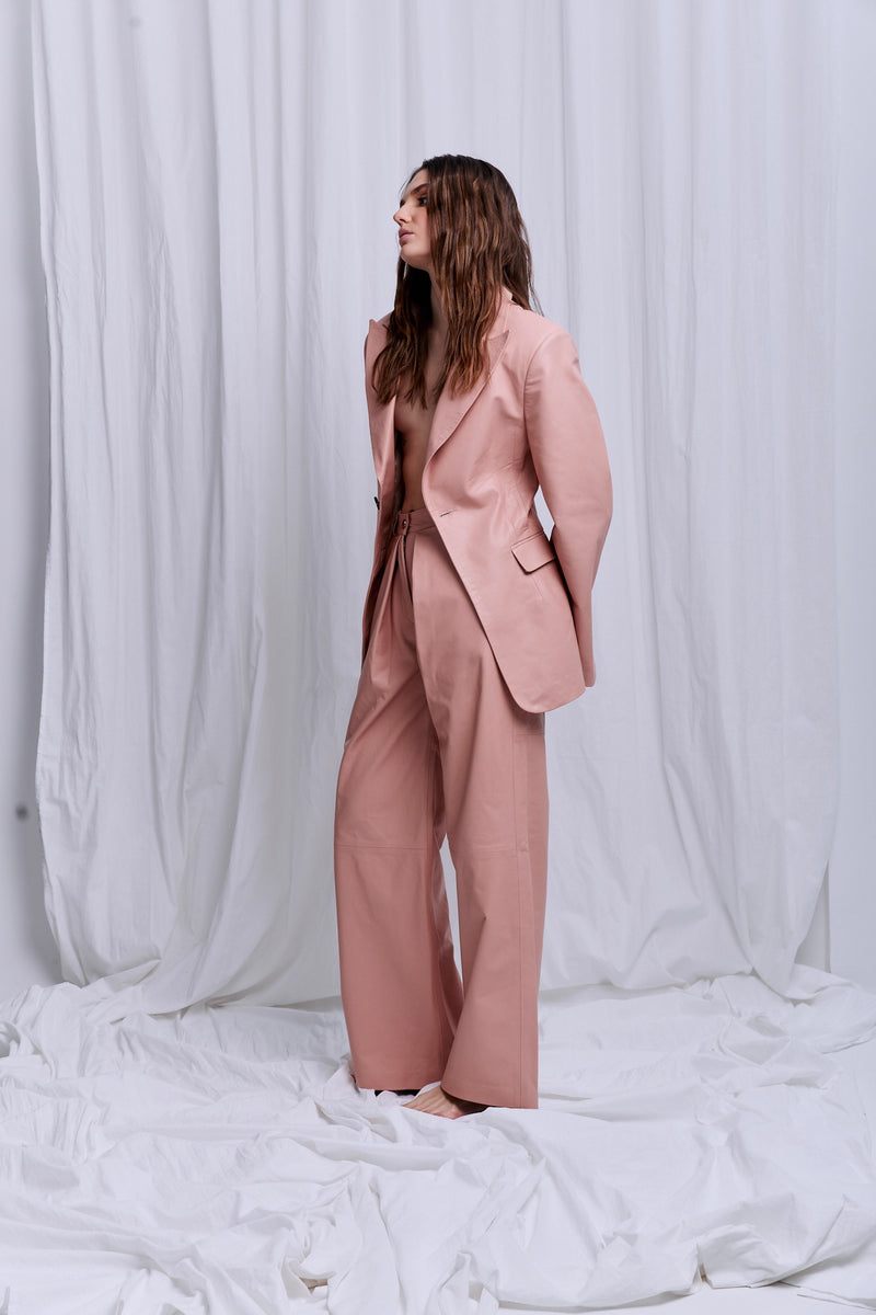 Spodnie z zakładkami / róż