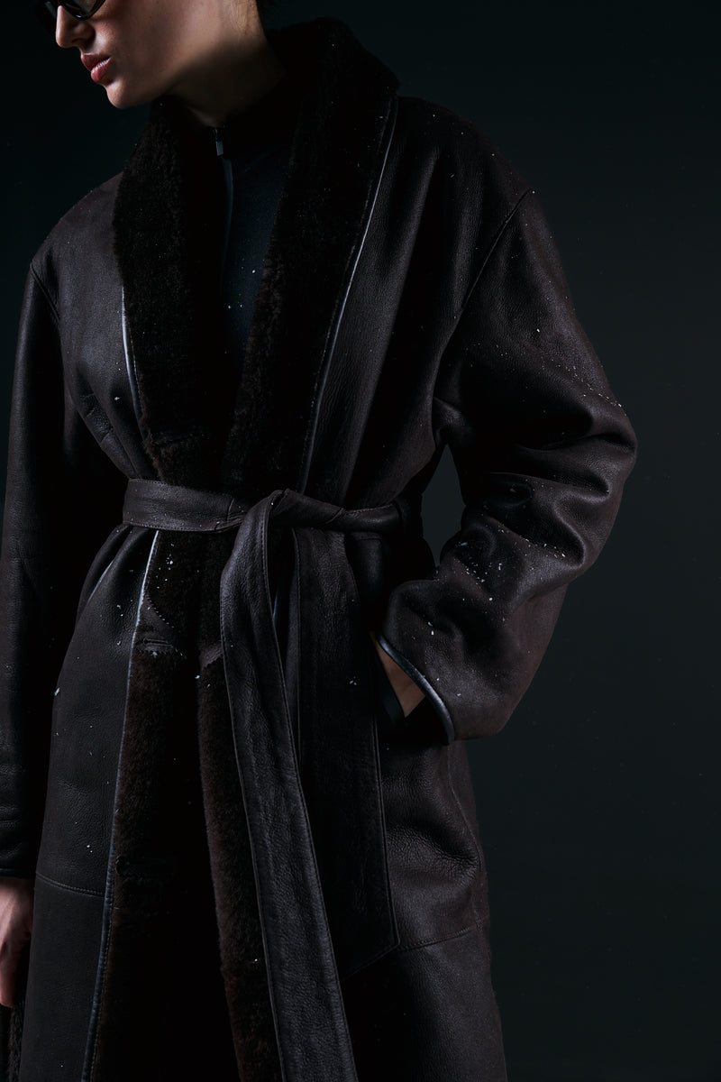 Kożuch Lucas / bardzo ciemny brąz