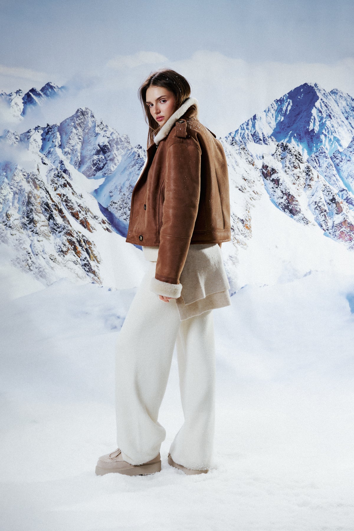 Kożuch pilotka Ruben / beż