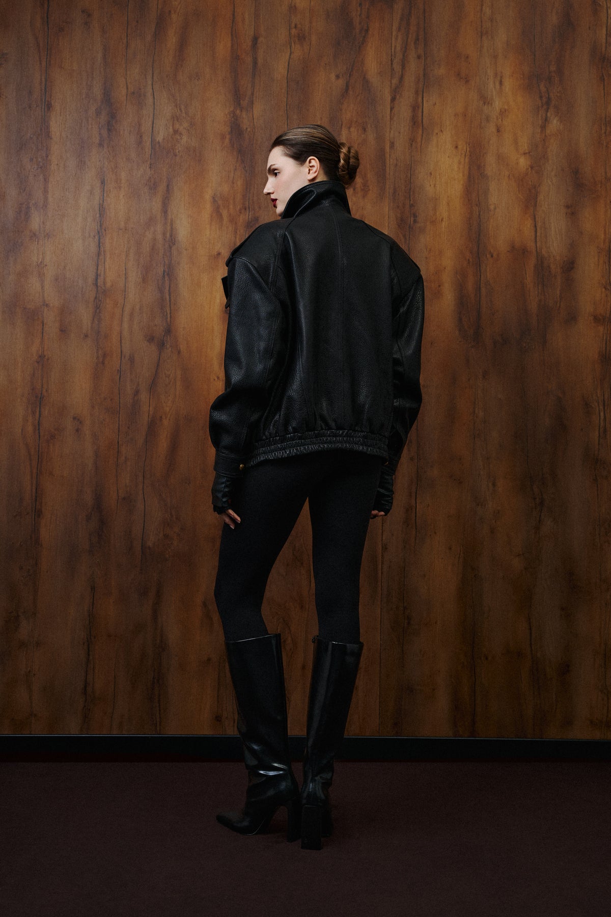 Kurtka oversize Delila / czarny texture