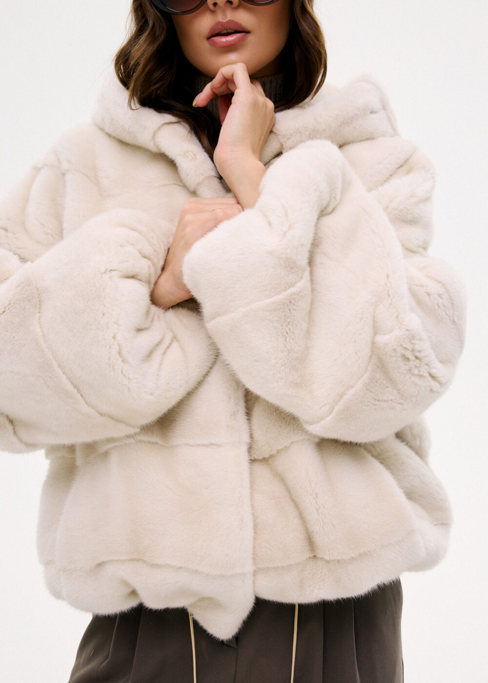Futrzany bomber / pearl - obrazek 2