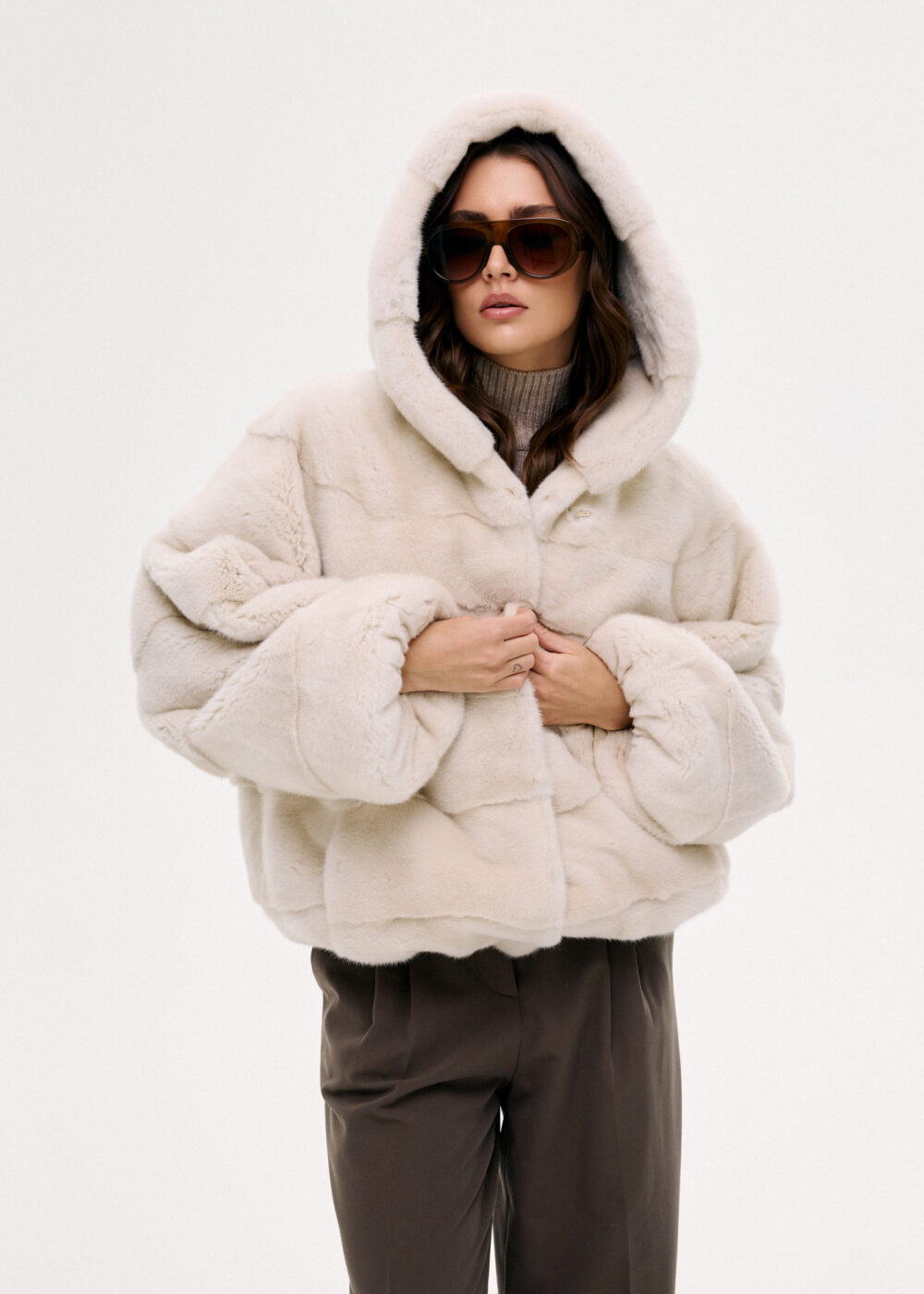 Futrzany bomber / pearl - obrazek 5