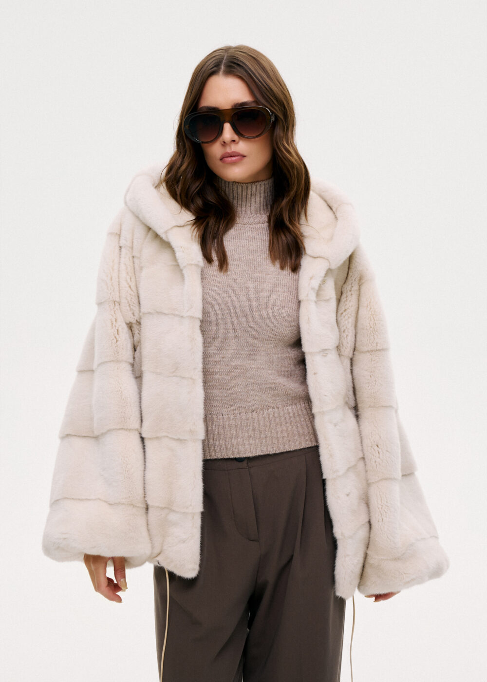 Futrzany bomber / pearl - obrazek 3