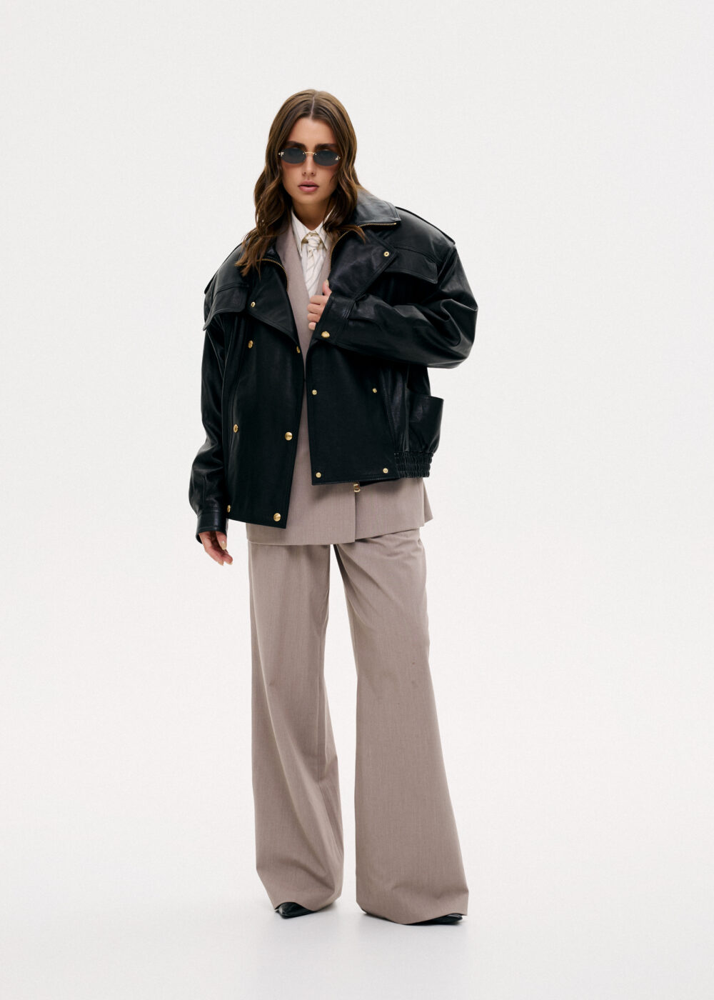 Kurtka oversize Delila / czarny półmat - obrazek 2