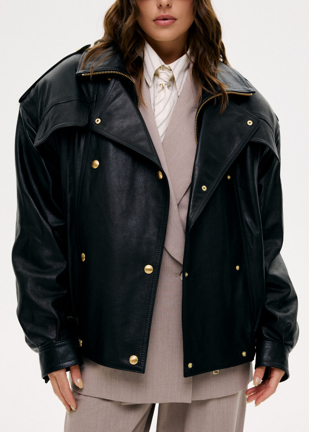Kurtka oversize Delila / czarny półmat