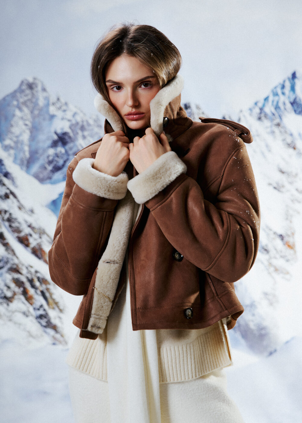 Kożuch pilotka Ruben / beż