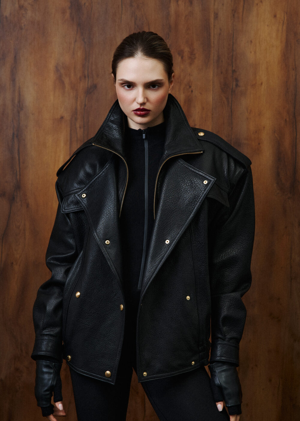 Kurtka oversize Delila / czarny texture